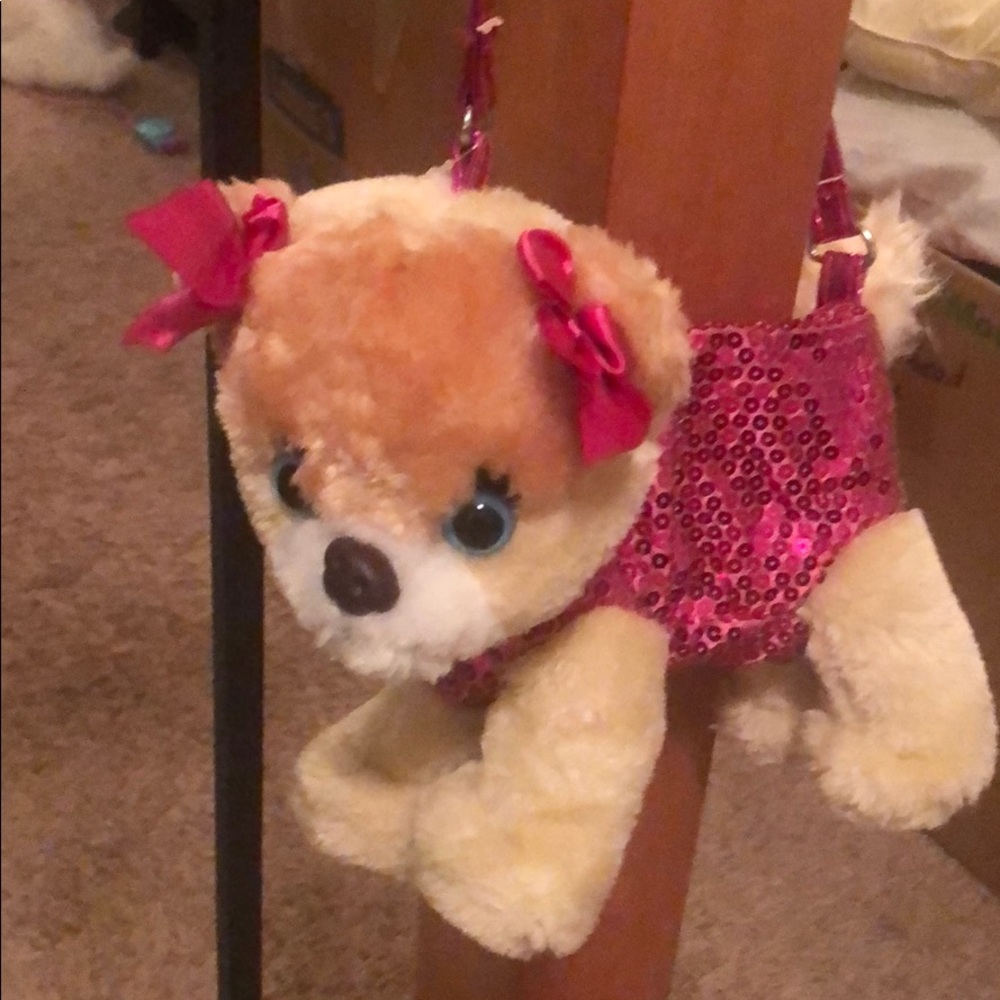 Poochie co. Pink and tan dog children purse